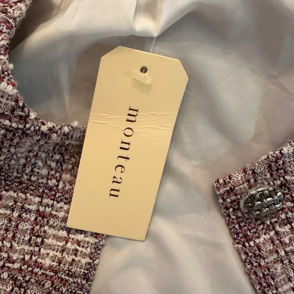 *MONTEAU* Pink Long Sleeve Cropper Blazer Size Large NWT